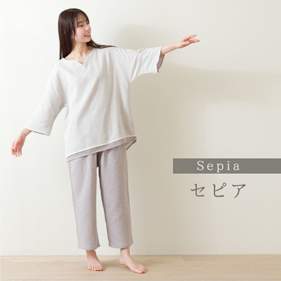 Wasaraf 和さらし 2枚重ね ガーゼパジャマ（レディース） | おもてなし