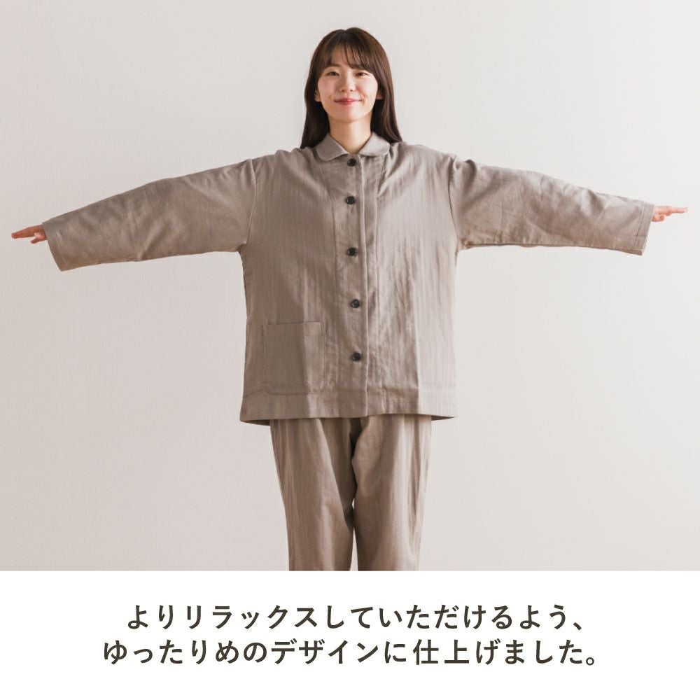 Wasaraf 和さらし2重ガーゼ長袖パジャマ【2枚以上購入でまとめ割☆最大