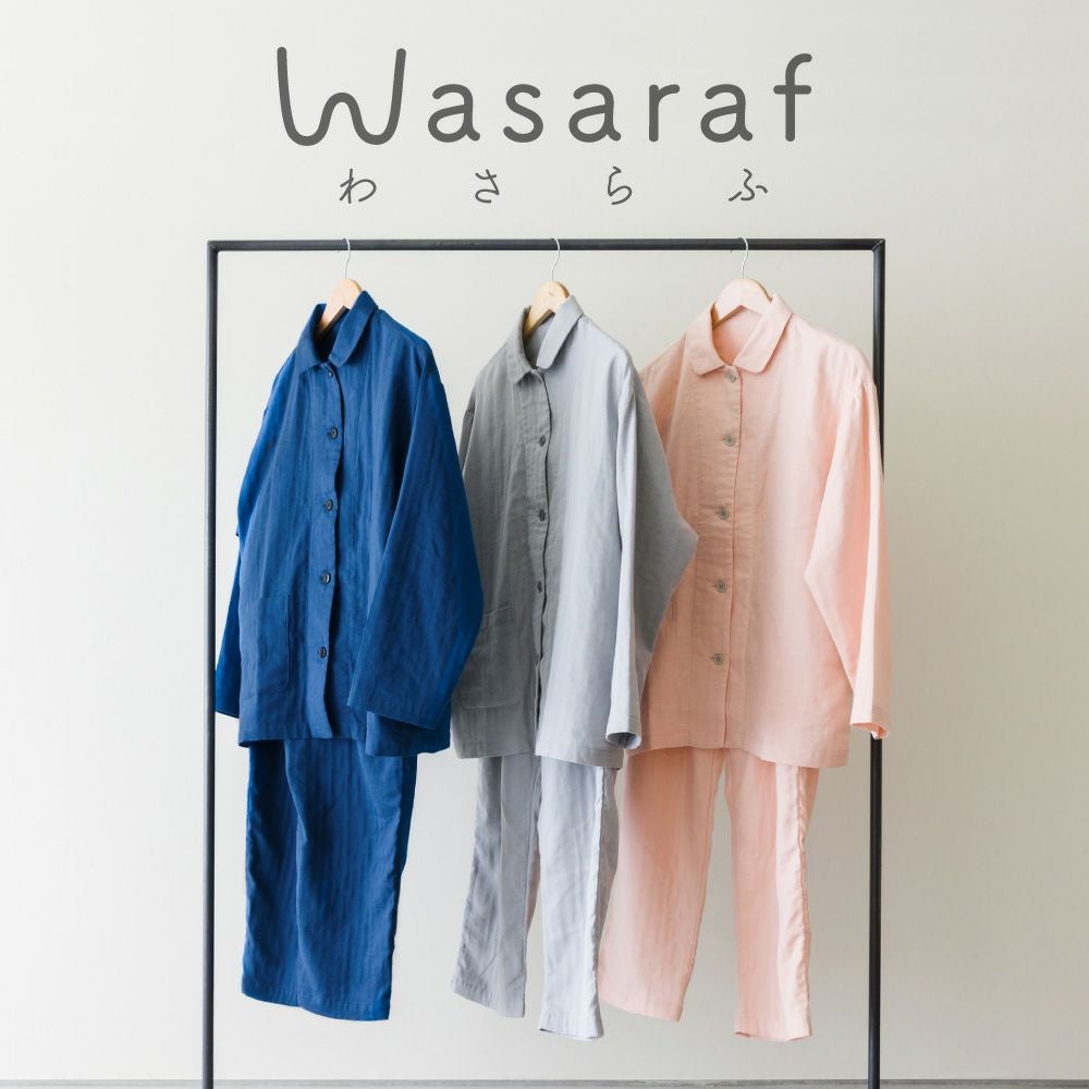 Wasaraf 和さらし2重ガーゼ長袖パジャマ【2枚以上購入でまとめ割☆最大